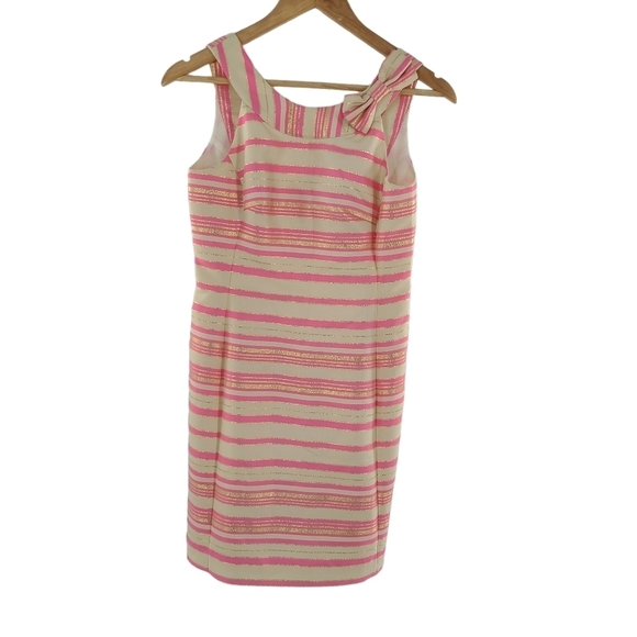 Lilly Pulitzer Elias Dress in Hotty Pink Glitz Stripe Size 2 - Picture 3 of 8